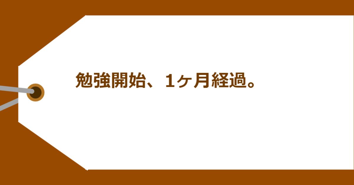 勉強開始、1ヶ月経過。